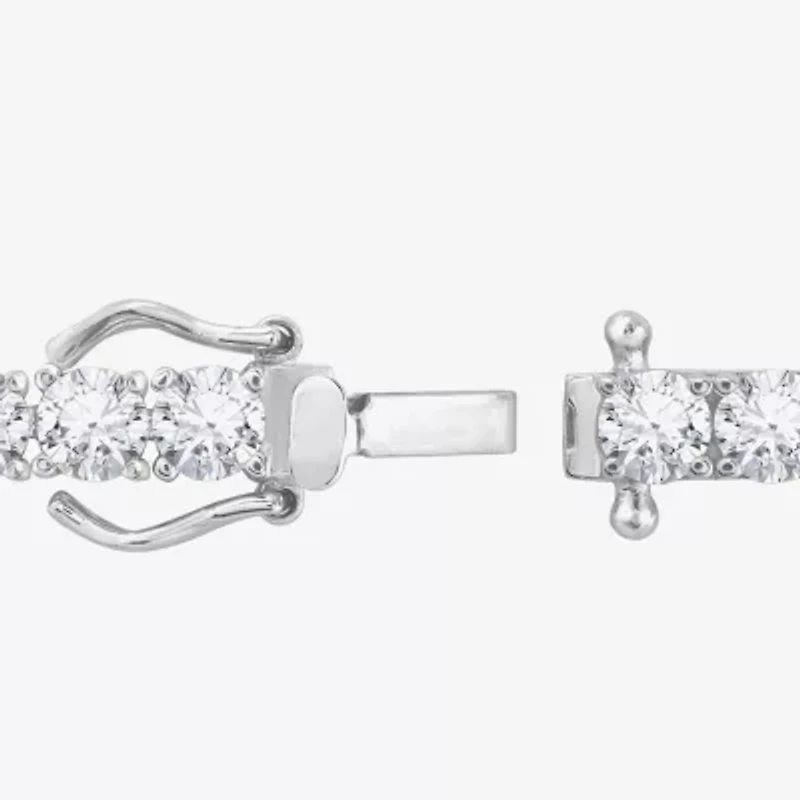 Diamonart Womens Cubic Zirconia Sterling Silver Round 7.25 Inch Tennis Bracelet
