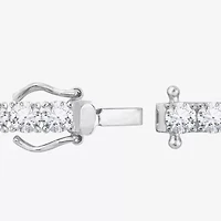 Diamonart Womens Cubic Zirconia Sterling Silver Round 7.25 Inch Tennis Bracelet