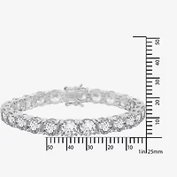Diamonart Womens Cubic Zirconia Sterling Silver Round 7.25 Inch Tennis Bracelet