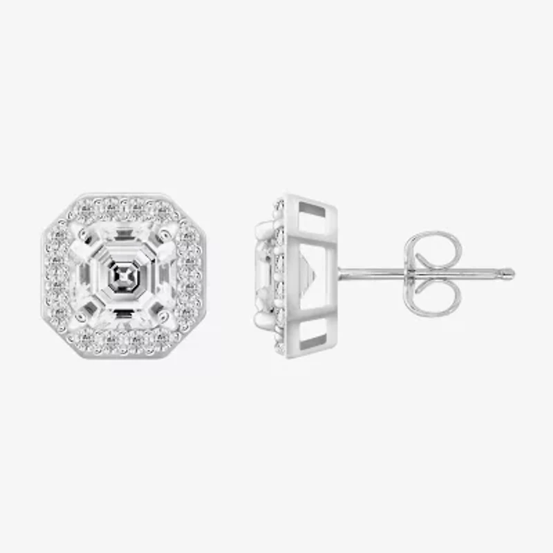 Diamonart Cubic Zirconia Sterling Silver 10.3mm Stud Earrings