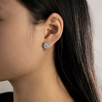 Diamonart Cubic Zirconia Sterling Silver 10.3mm Stud Earrings