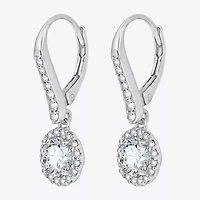 Diamonart Womens Cubic Zirconia Sterling Silver Round Drop Earrings