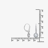 Diamonart Womens Cubic Zirconia Sterling Silver Round Drop Earrings