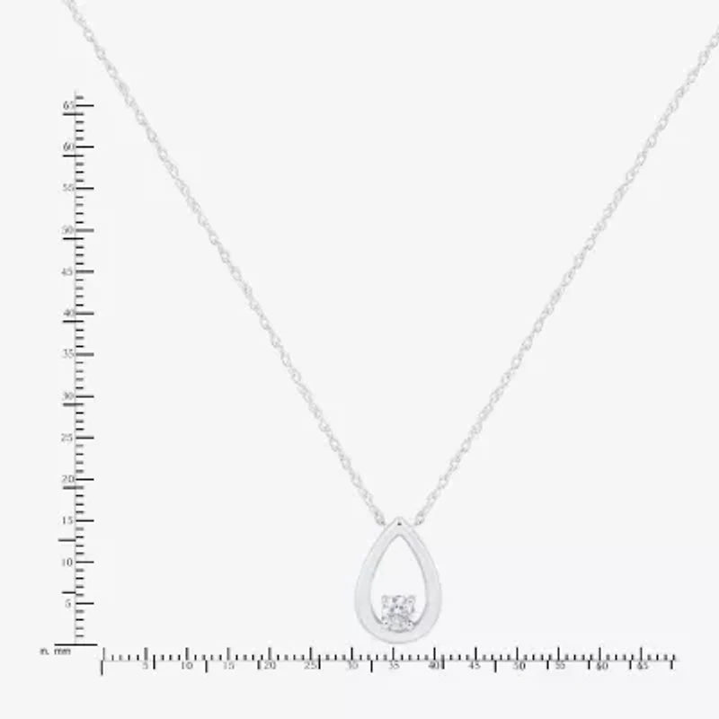 (Si1-Si2/ H-I) Womens 1/4 CT. T.W. Lab Grown White Diamond Sterling Silver Pear 18 Inch Pendant Necklace