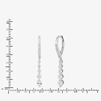 Womens 1/10 CT. T.W. Natural White Diamond Sterling Silver Drop Earrings