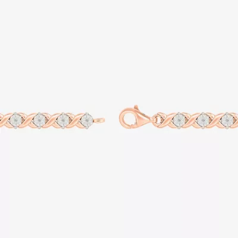 Womens 1/10 CT. T.W. Natural White Diamond Sterling Silver 7.5 Inch Tennis Bracelet