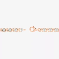 Womens 1/10 CT. T.W. Natural White Diamond Sterling Silver 7.5 Inch Tennis Bracelet