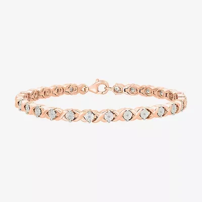 Womens 1/10 CT. T.W. Natural White Diamond Sterling Silver 7.5 Inch Tennis Bracelet