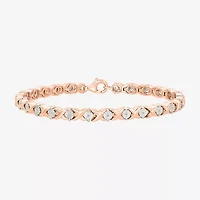 Womens 1/10 CT. T.W. Natural White Diamond Sterling Silver 7.5 Inch Tennis Bracelet