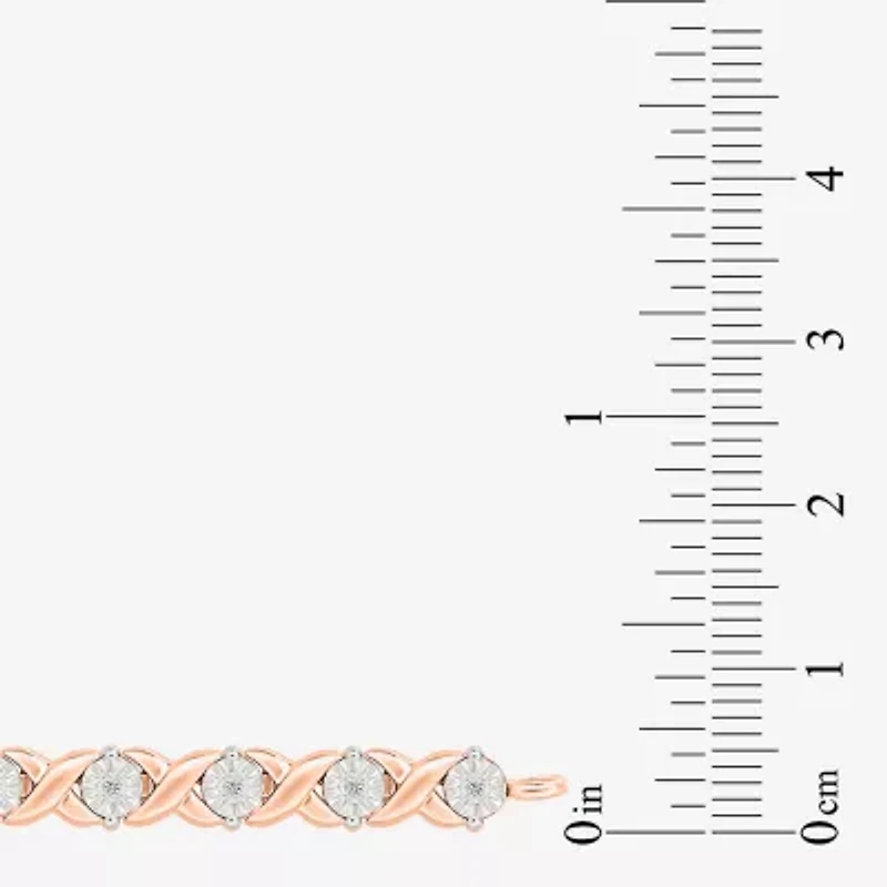 Womens 1/10 CT. T.W. Natural White Diamond Sterling Silver 7.5 Inch Tennis Bracelet