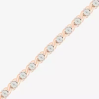 Womens 1/10 CT. T.W. Natural White Diamond Sterling Silver 7.5 Inch Tennis Bracelet