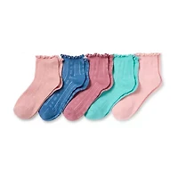 Thereabouts Little & Big Kid Girls 10 Pair Quarter Ankle Socks