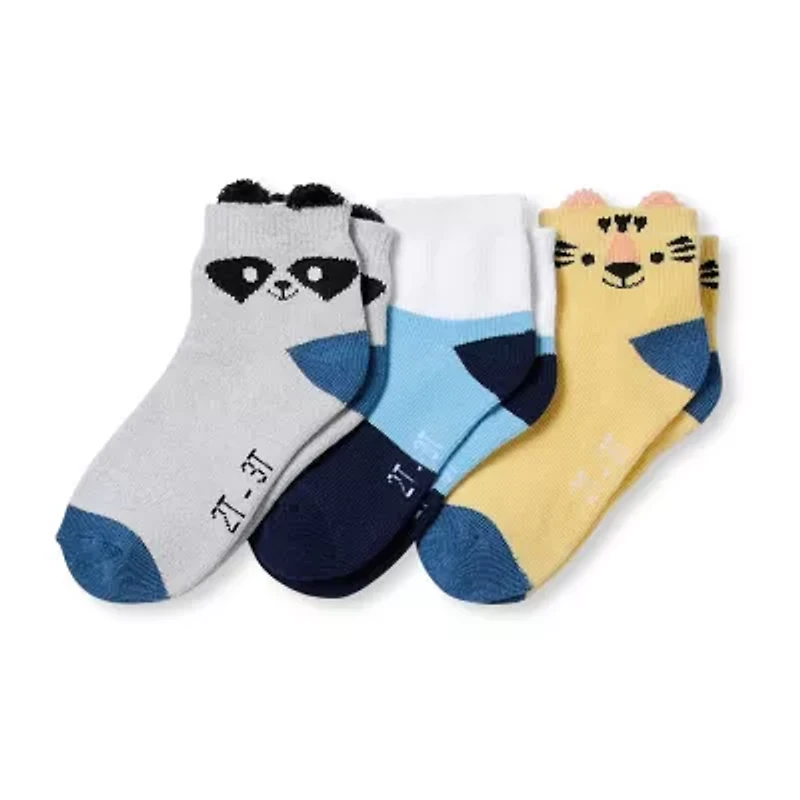 Okie Dokie Little & Big Kid Boys 6 Pair Quarter Ankle Socks