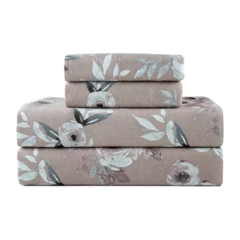 Pointehaven Cotton Brushed 180 Gsm Printed Deep Pocket Sheet Set