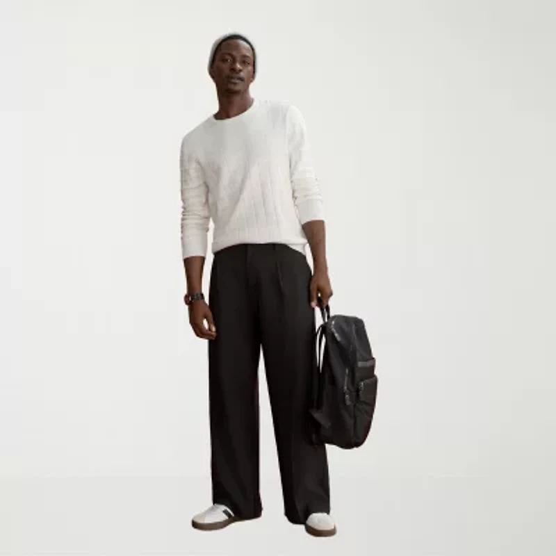 Stylus At Ease Wide Leg\N Mens Pleated Pant