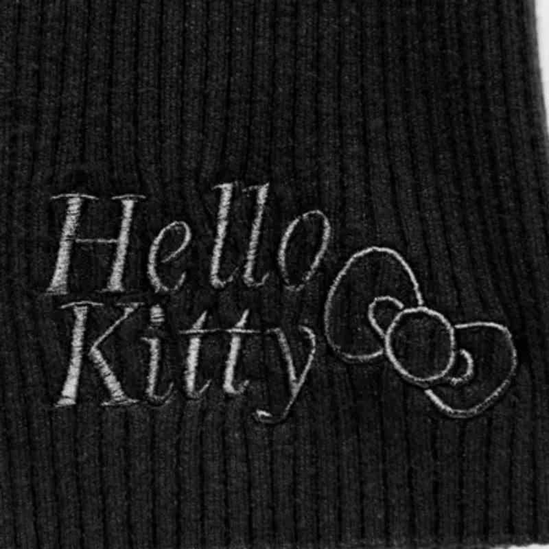 Juniors Girls Night Out Fur Trim Womens V Neck Long Sleeve Hello Kitty Pullover Sweater