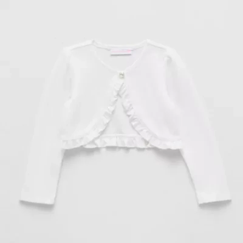 Bonnie Jean Toddler Girls Round Neck Long Sleeve Button Cardigan