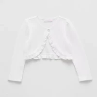 Bonnie Jean Toddler Girls Round Neck Long Sleeve Button Cardigan