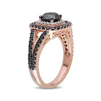 Midnight Black Diamond 2 CT.T.W. White and Color-Enhanced 14K Rose Gold Ring