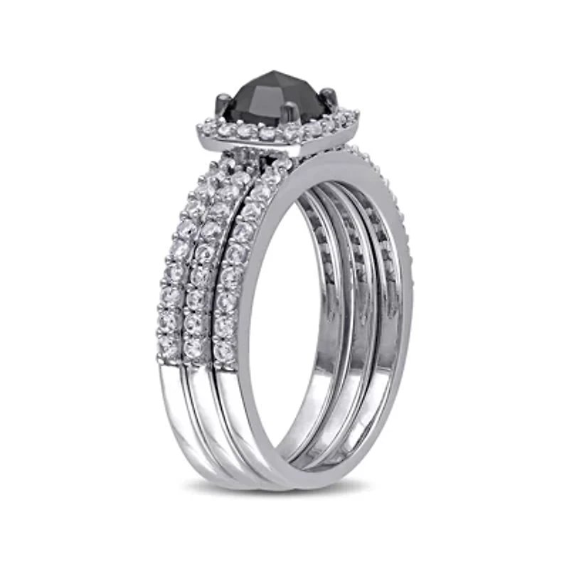 Midnight Black Diamond 1 1/2 CT.T.W. White and Color-Enhanced 10K Gold Bridal Set