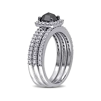 Midnight Black Diamond 1 1/2 CT.T.W. White and Color-Enhanced 10K Gold Bridal Set