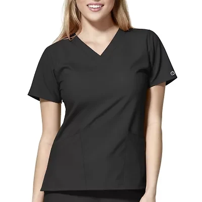 Wink® W123 Basic Womens Plus V Neck Short Sleeve Moisture Wicking Wrinkle Resistant Quick Dry Scrub Top