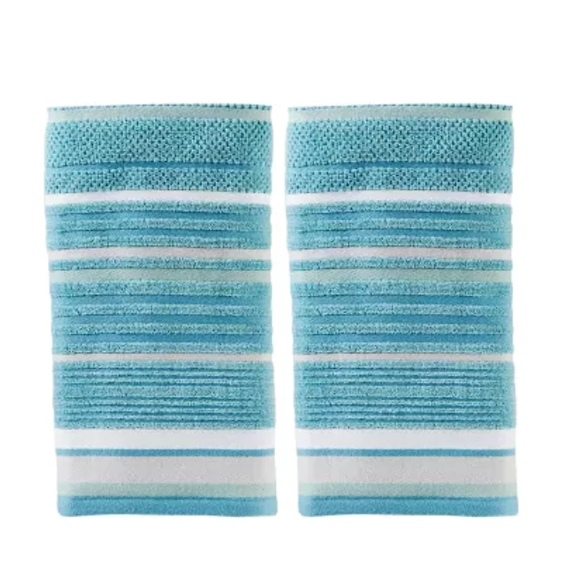 Saturday Knight Neutral Nuances Seabrook Stripe  2-pk Hand Towels