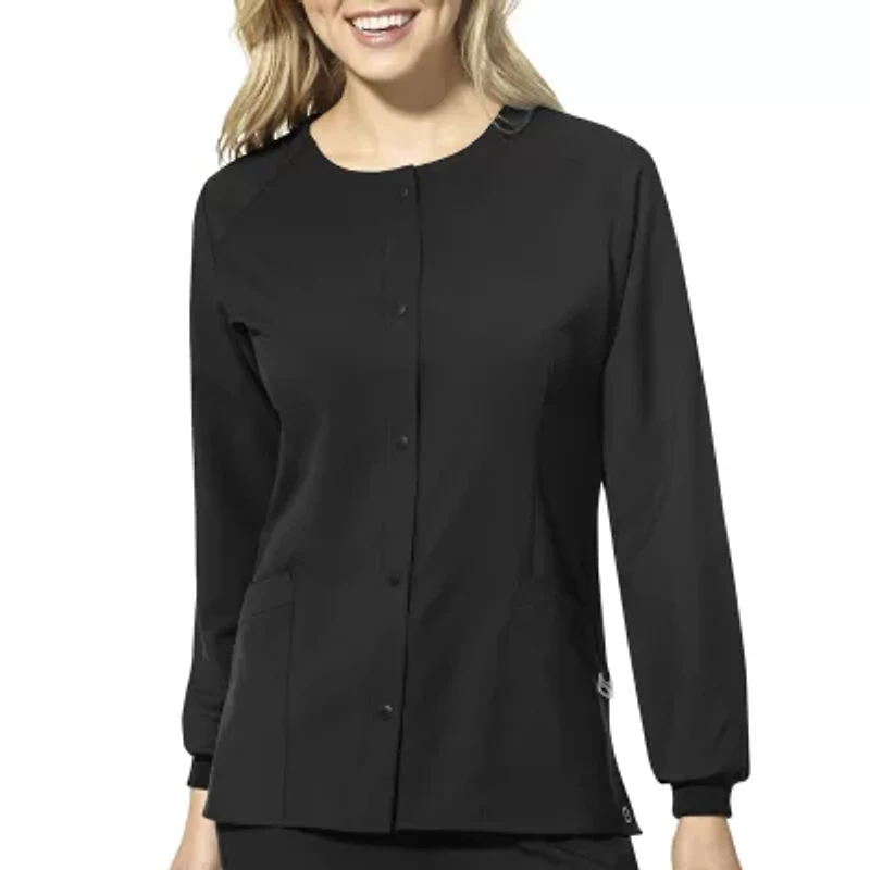 Wink® W123 Crew Neck Warm Up Womens Plus Moisture Wicking Wrinkle Resistant Quick Dry Scrub Jackets