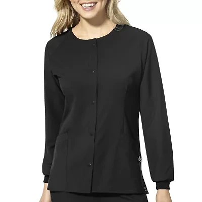 Wink® W123 Crew Neck Warm Up Womens Plus Moisture Wicking Wrinkle Resistant Quick Dry Scrub Jackets