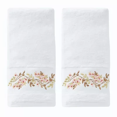 Saturday Knight Misty Floral 2-pk Embroidered Hand Towels