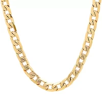 Mens 18K Gold Over Stainless Steel Hypoallergenic 24 Inch Curb Chain Necklace