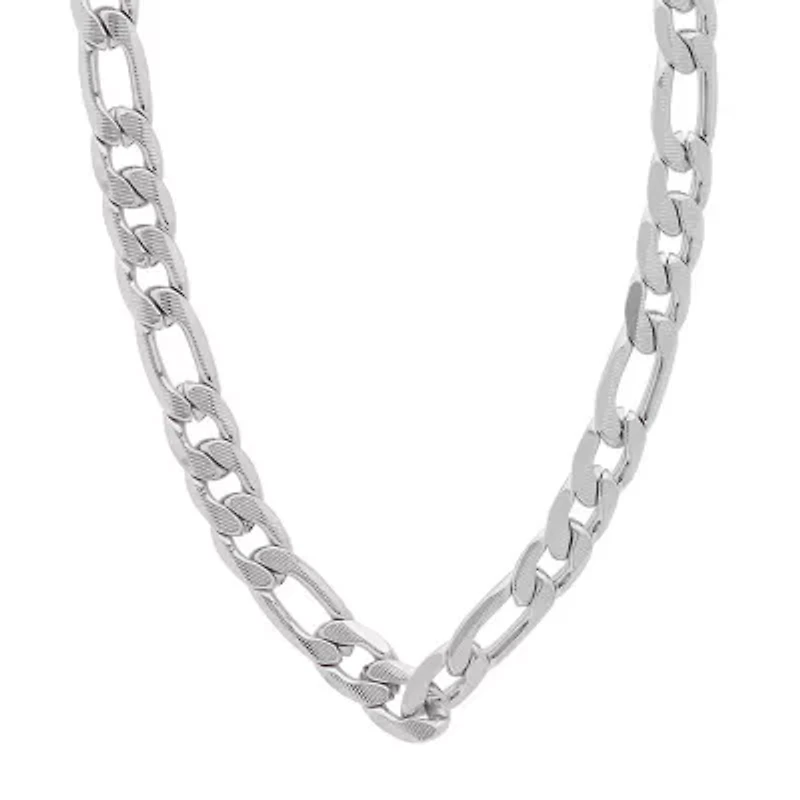 Mens Stainless Steel Hypoallergenic 24 Inch Figaro Chain Necklace