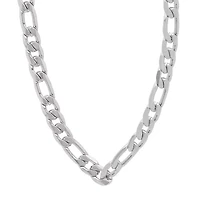 Mens Stainless Steel Hypoallergenic 24 Inch Figaro Chain Necklace