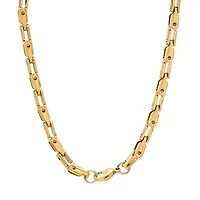 Mens 18K Gold Over Stainless Steel Hypoallergenic 24 Inch Mariner Chain Necklace