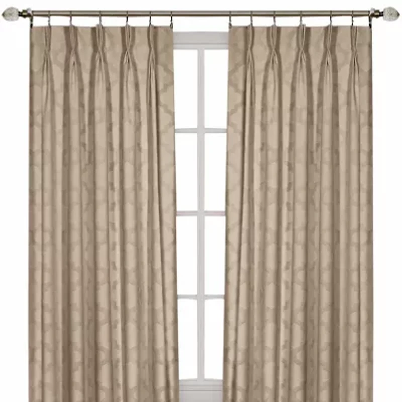 Windsor Pinch Pleat Back Tab Light-Filtering Single Curtain Panel