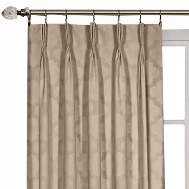 Windsor Pinch Pleat Back Tab Light-Filtering Single Curtain Panel