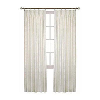 Windsor Pinch Pleat Back Tab Light-Filtering Single Curtain Panel