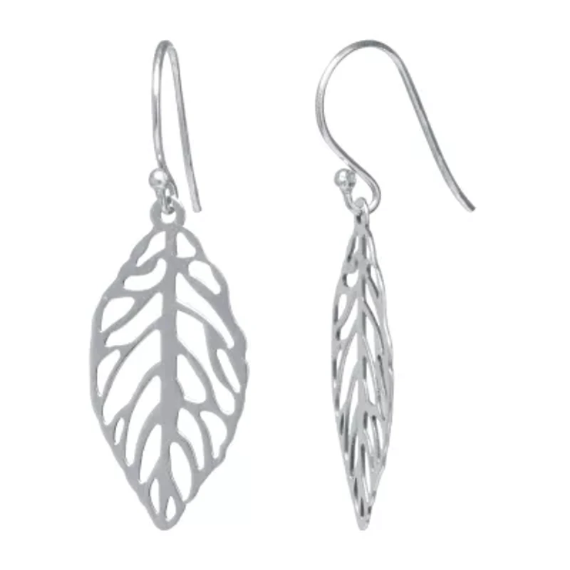 Silver Treasures Womens Sterling Silver Drop Earrings