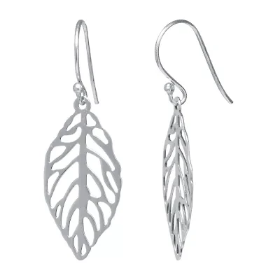 Silver Treasures Womens Sterling Silver Drop Earrings