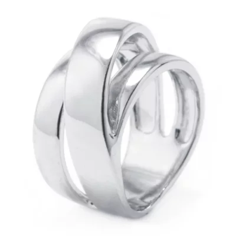 Sparkle Allure Womens 7.5MM Pure Silver Over Brass Band