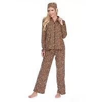 White Mark Womens Long Sleeve Pant Pajama Set 3-pc.
