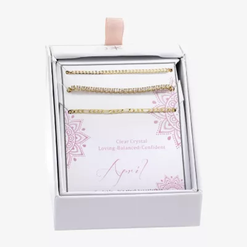 Sparkle Allure Birthstone Womens Red Crystal Bracelet Set