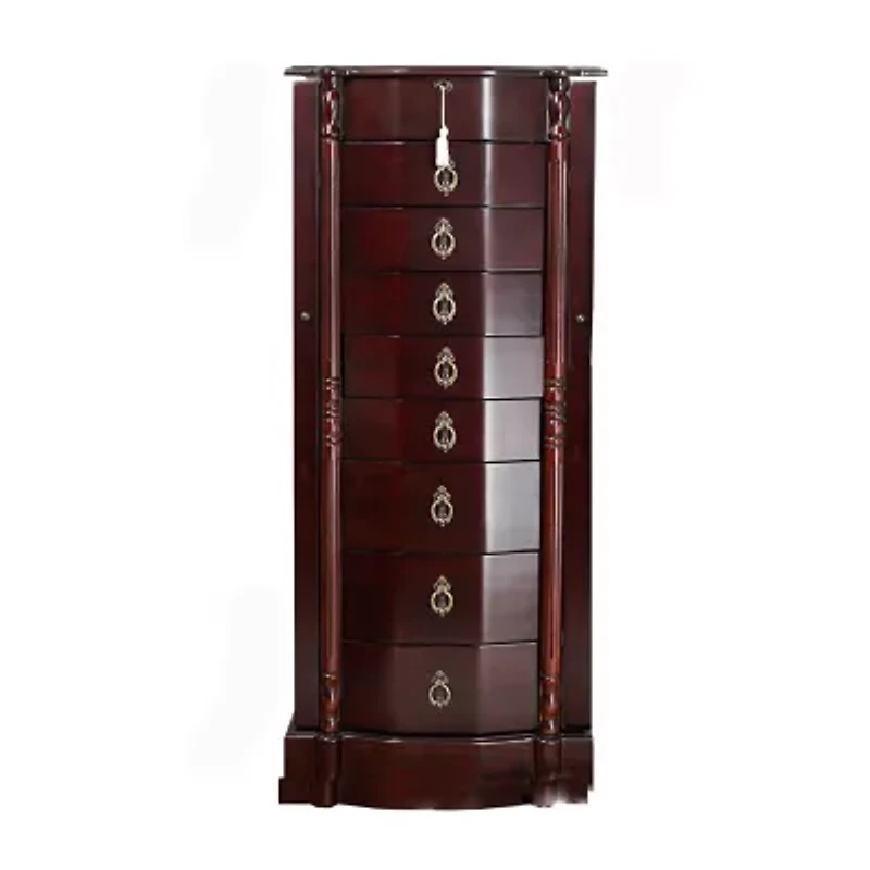 Hives And Honey Robyn Lockable Cherry Jewelry Armoire