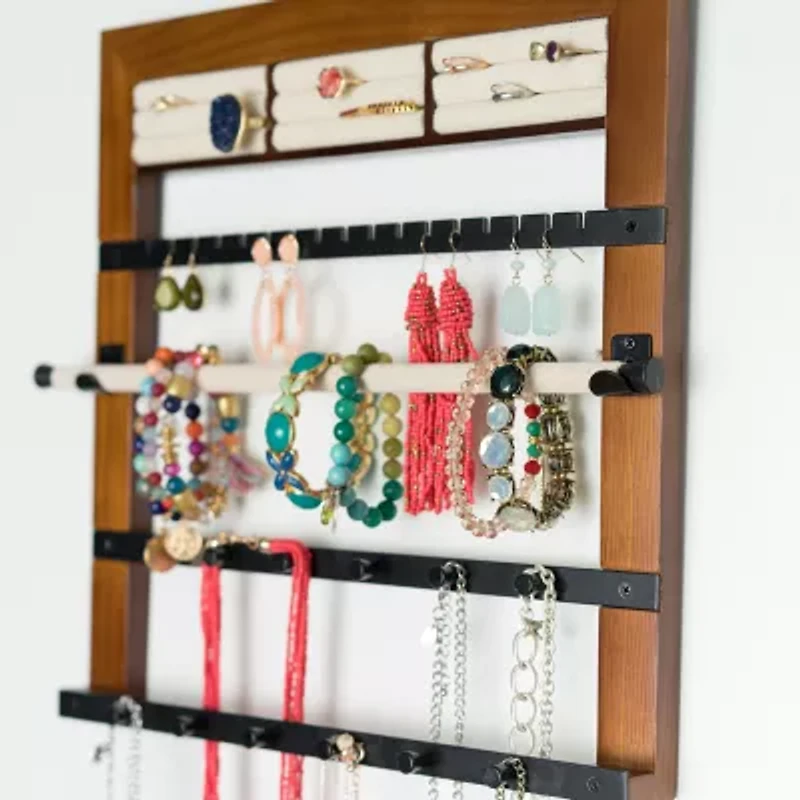 Hives And Honey Walnut Jewelry Organizer