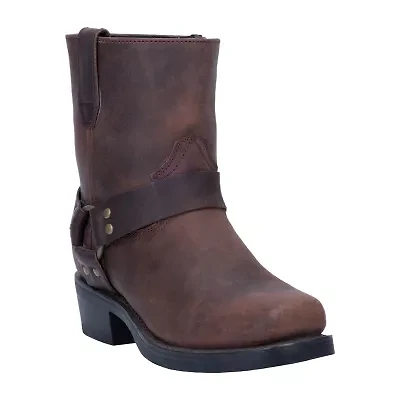 Dingo Mens Block Heel Motorcycle Boots Rev Up