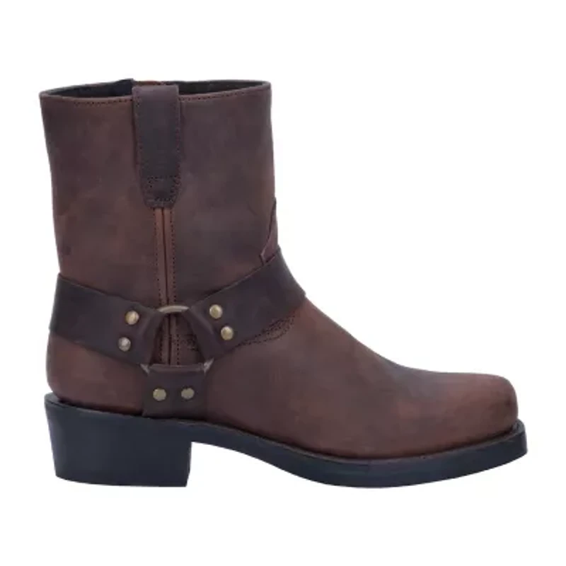 Dingo Mens Block Heel Motorcycle Boots Rev Up