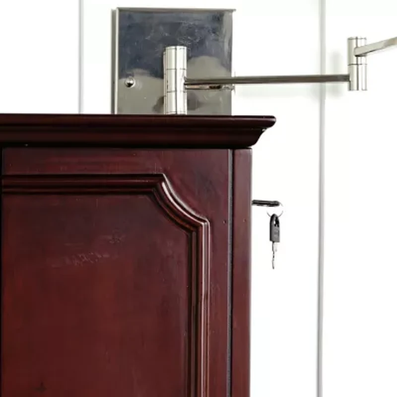 Hives And Honey Cabby Lockable Cherry Jewelry Armoire