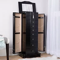 Hives And Honey Louie Lockable Oak Jewelry Armoire