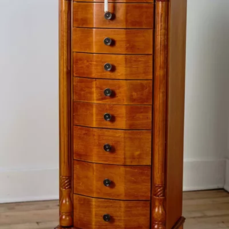 Hives And Honey Louis Lockable Oak Jewelry Armoire