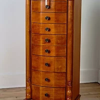 Hives And Honey Louis Lockable Oak Jewelry Armoire